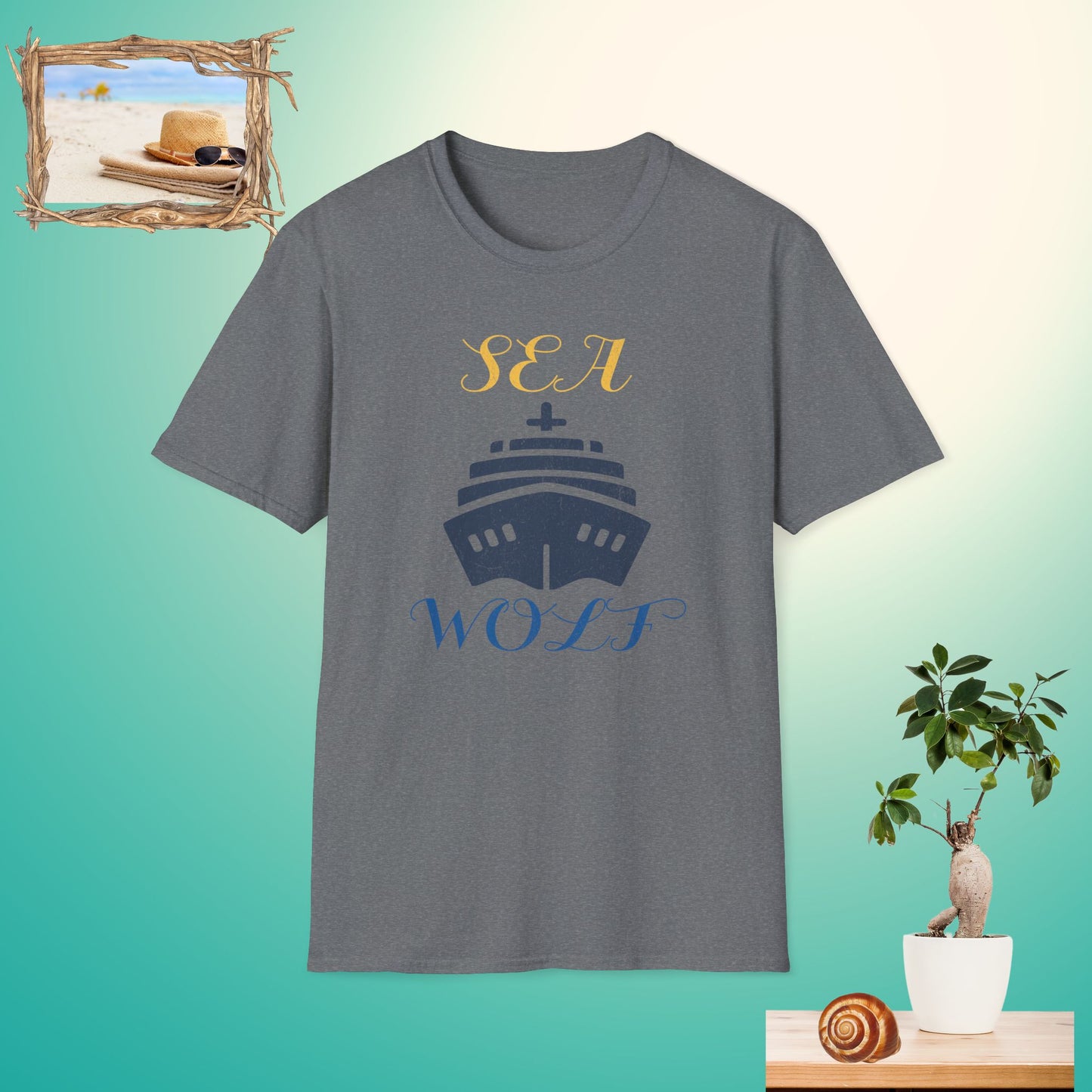 Sea Wolf Graphic Unisex T-Shirt – Nautical Adventure Tee for Ocean Lovers