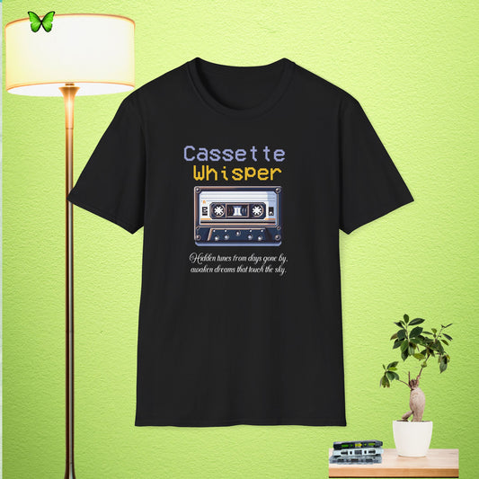 Cassette Whisper Graphic T-Shirt - Nostalgic Music Tee for Music Lovers