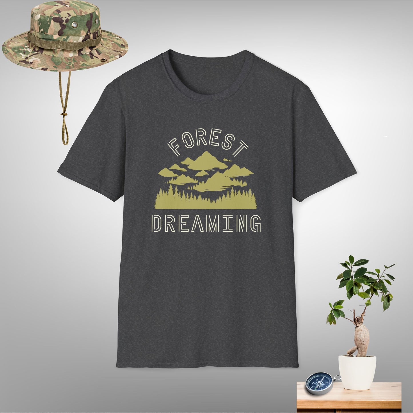 Forest Dreaming Unisex Softstyle T-Shirt for Nature Lovers