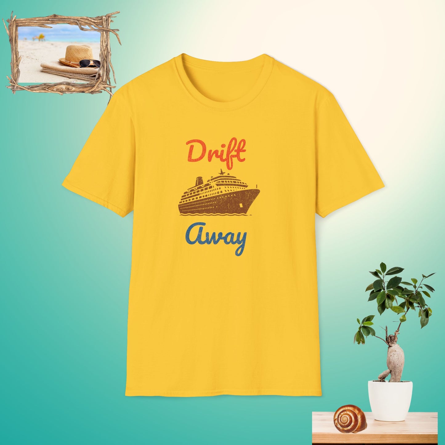 Drift Away Unisex Softstyle T-Shirt - Perfect for Cruise Lovers and Vacation Vibes