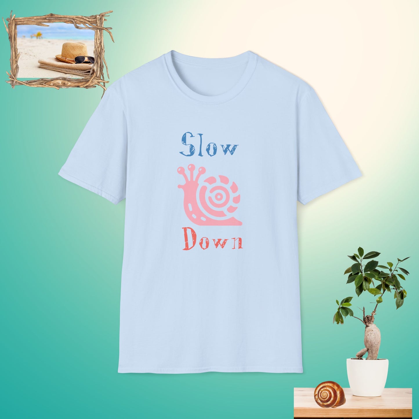 Slow Down Snail Unisex Softstyle T-Shirt