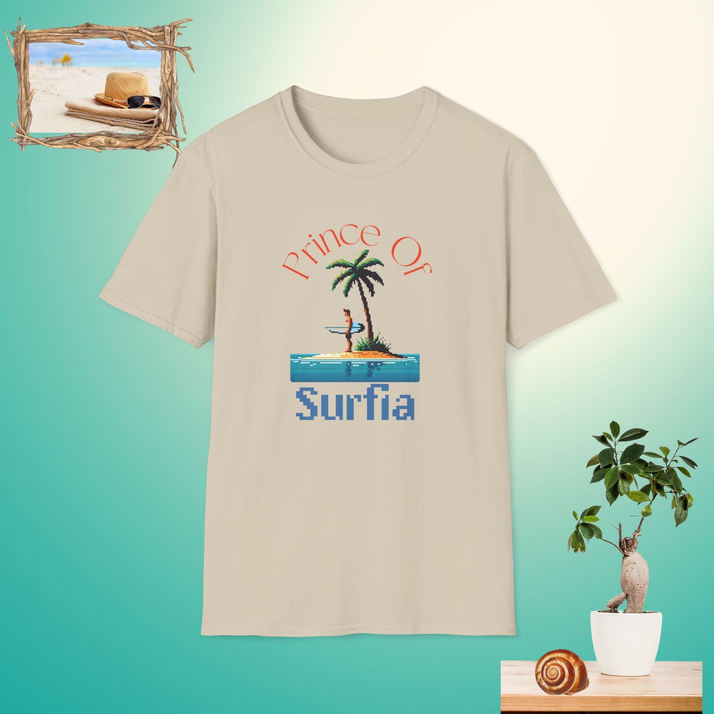 Prince Of Surfia Unisex Softstyle T-Shirt - Perfect for Beach Lovers & Summer Vibes