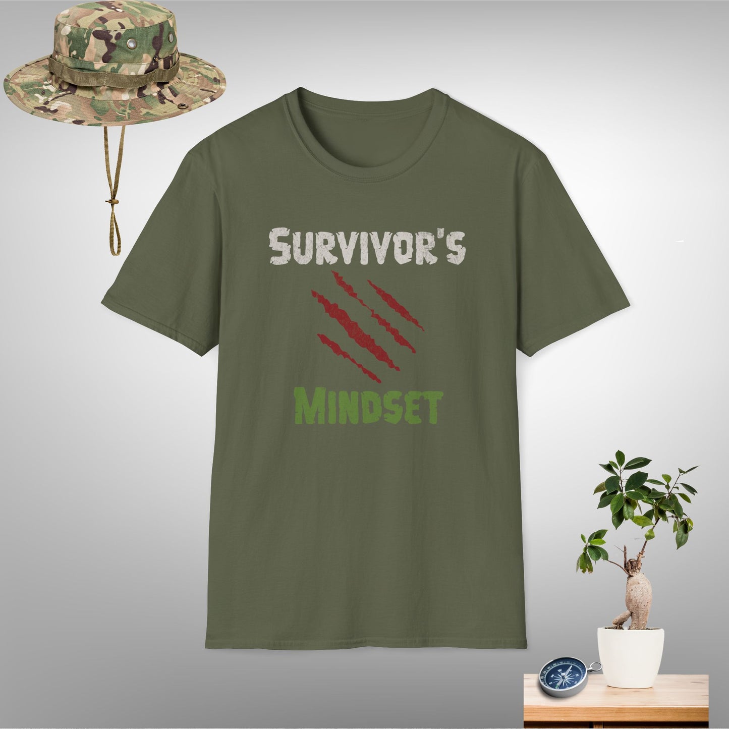 Survivor's Mindset Red Unisex Softstyle T-Shirt