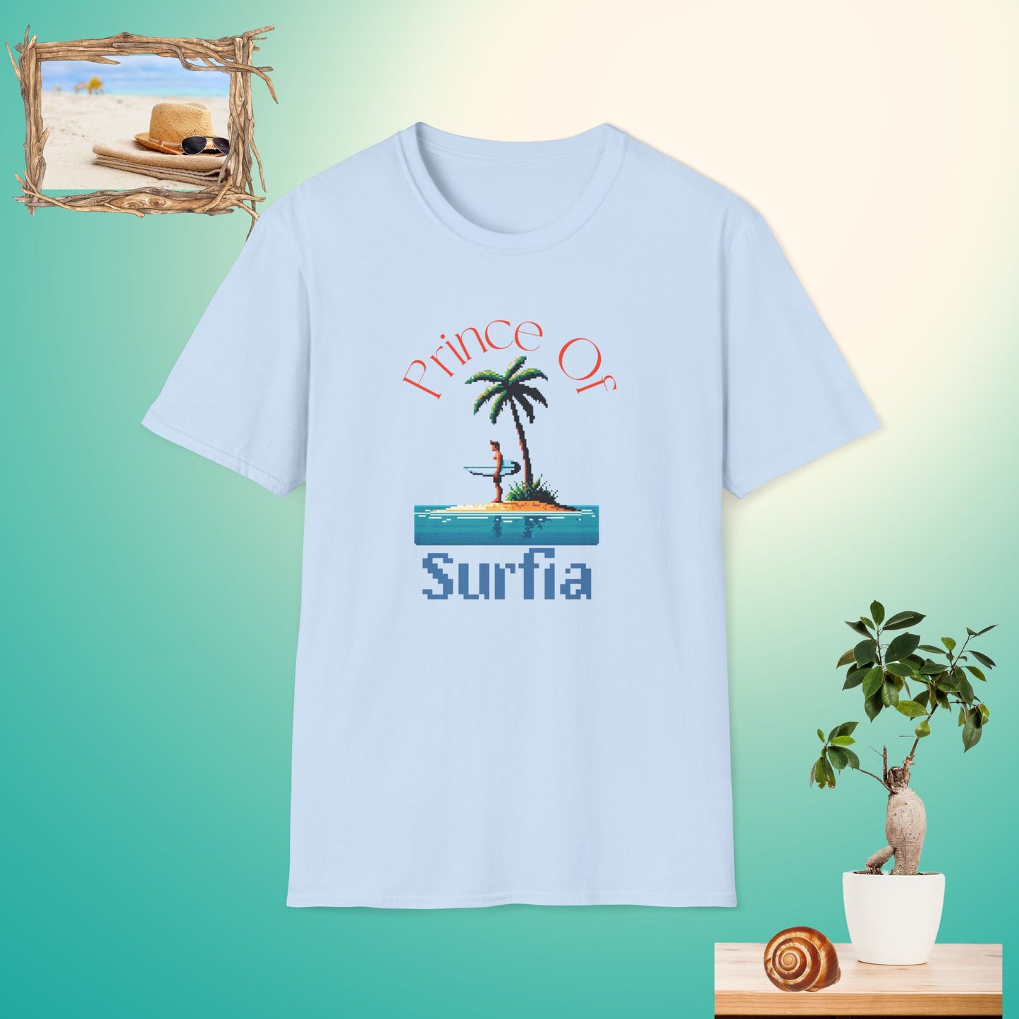 Prince Of Surfia Unisex Softstyle T-Shirt - Perfect for Beach Lovers & Summer Vibes