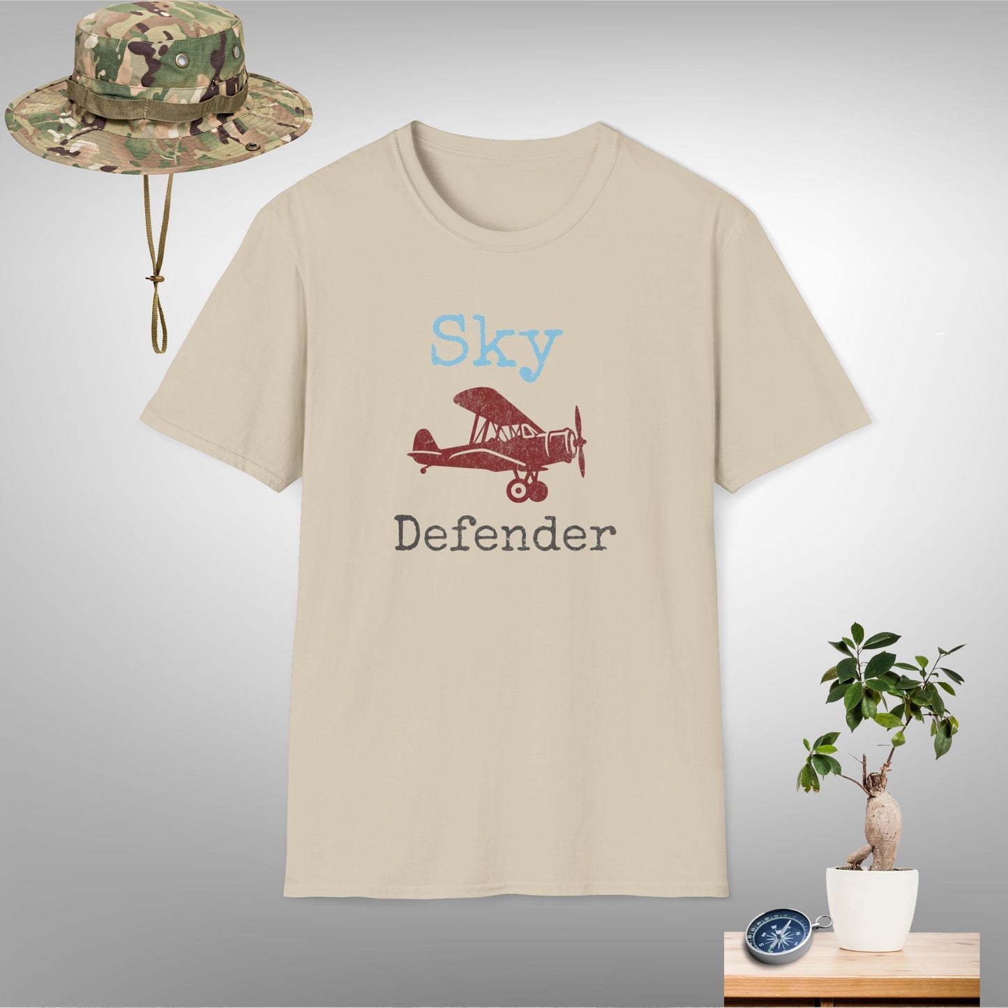 Sky Defender Unisex Softstyle T-Shirt - Adventure & Aviation Enthusiasts