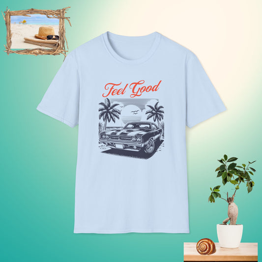 Feel Good Retro Car Unisex Softstyle T-Shirt