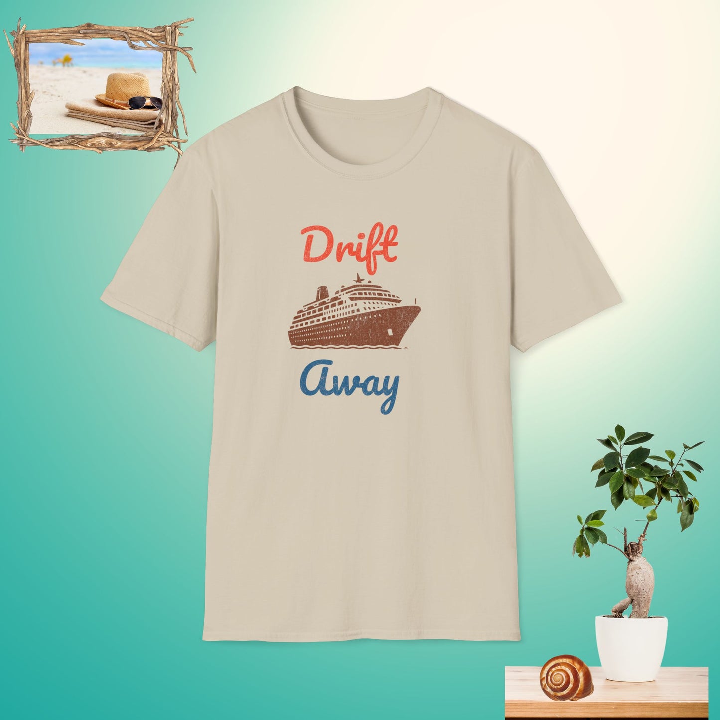 Drift Away Unisex Softstyle T-Shirt - Perfect for Cruise Lovers and Vacation Vibes