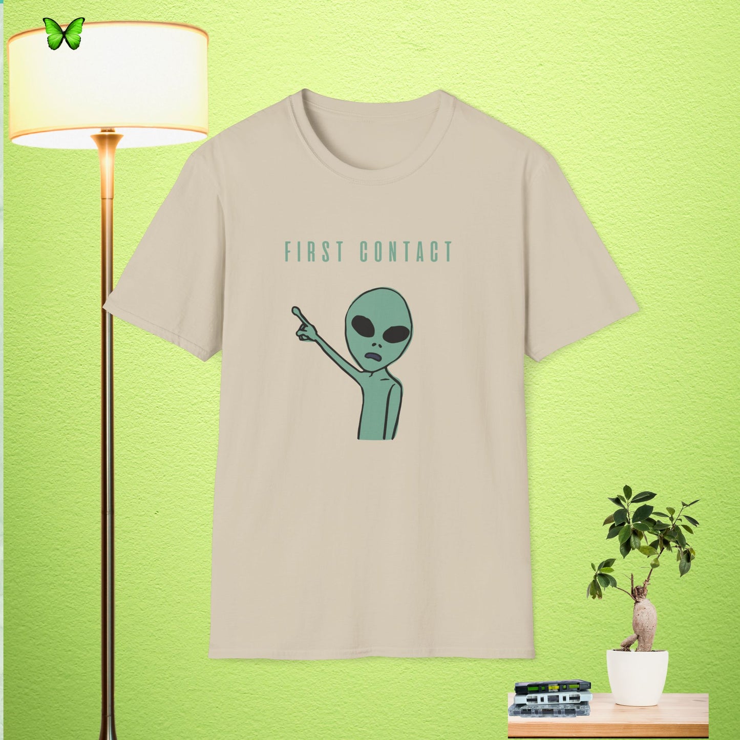 First Contact Alien Unisex Softstyle T-Shirt