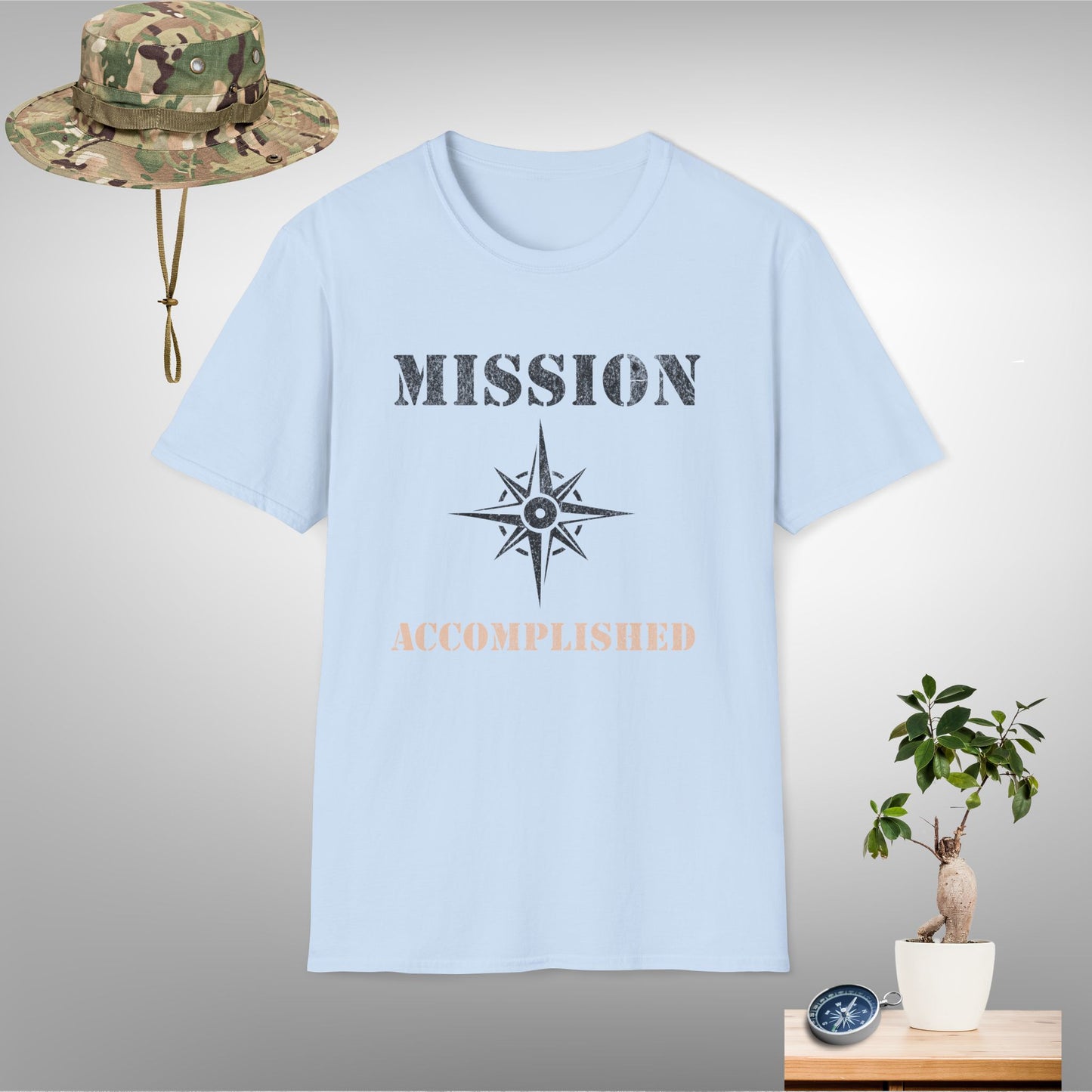 Mission Accomplished Unisex Softstyle T-Shirt - Adventure and Achievement Tee