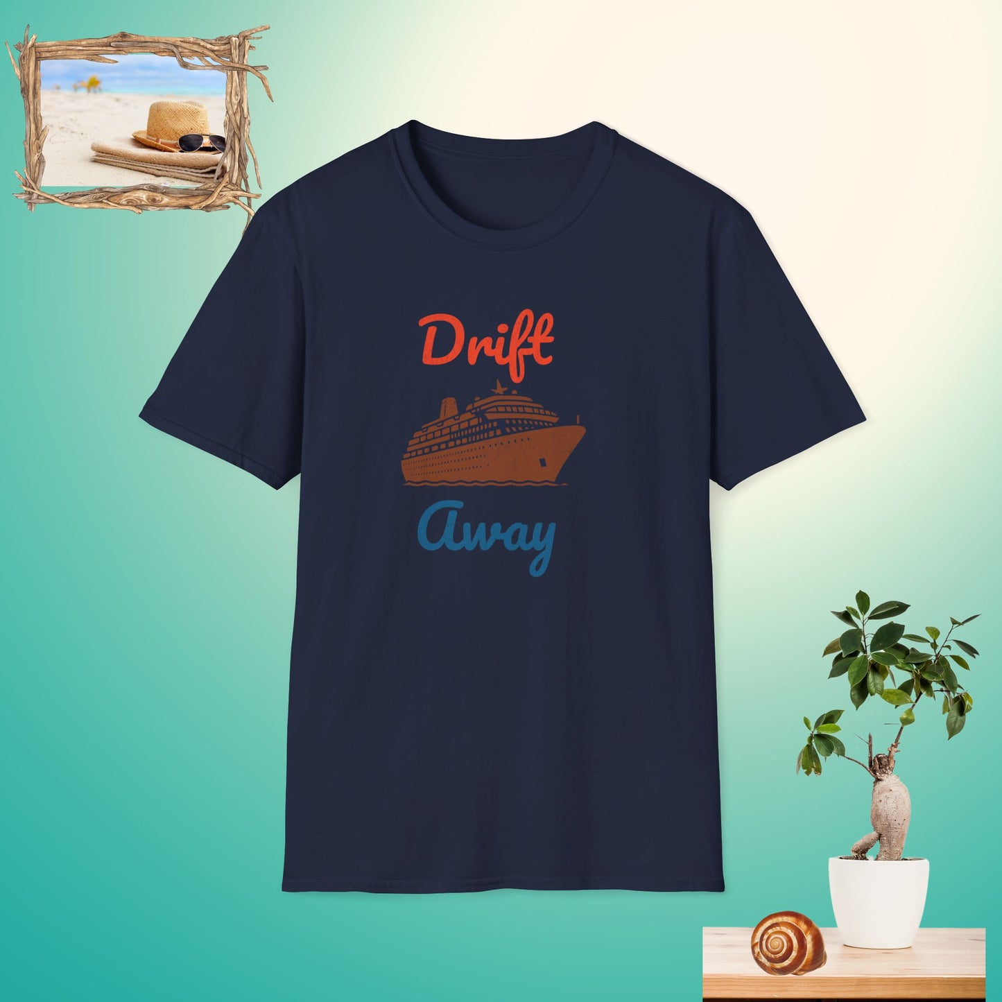 Drift Away Unisex Softstyle T-Shirt - Perfect for Cruise Lovers and Vacation Vibes