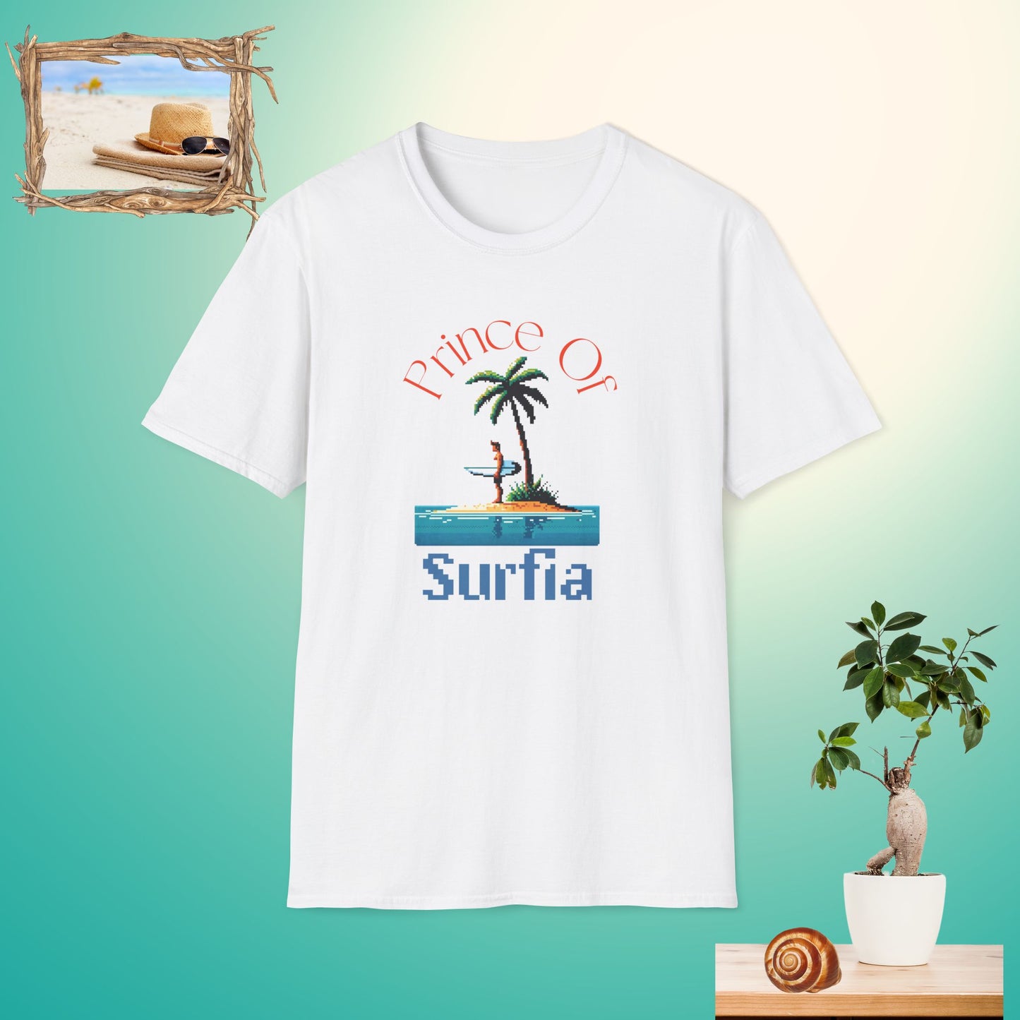 Prince Of Surfia Unisex Softstyle T-Shirt - Perfect for Beach Lovers & Summer Vibes