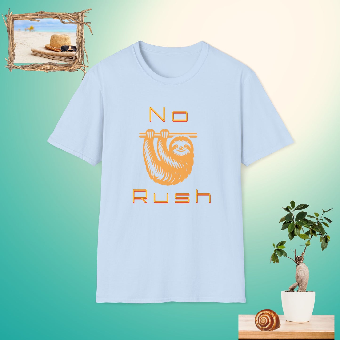 No Rush Sloth Dark Unisex Softstyle T-Shirt