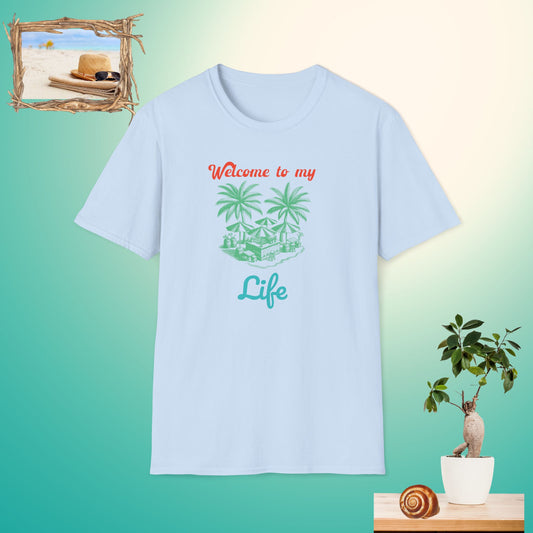 Welcome to My Life Palm Tree Unisex Softstyle T-Shirt