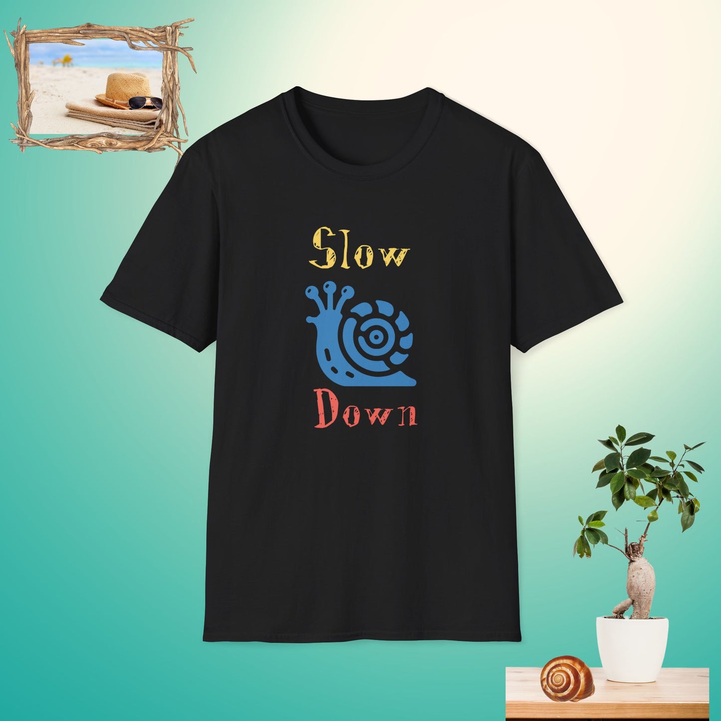 Dark Snail Down  Unisex Softstyle T-Shirt