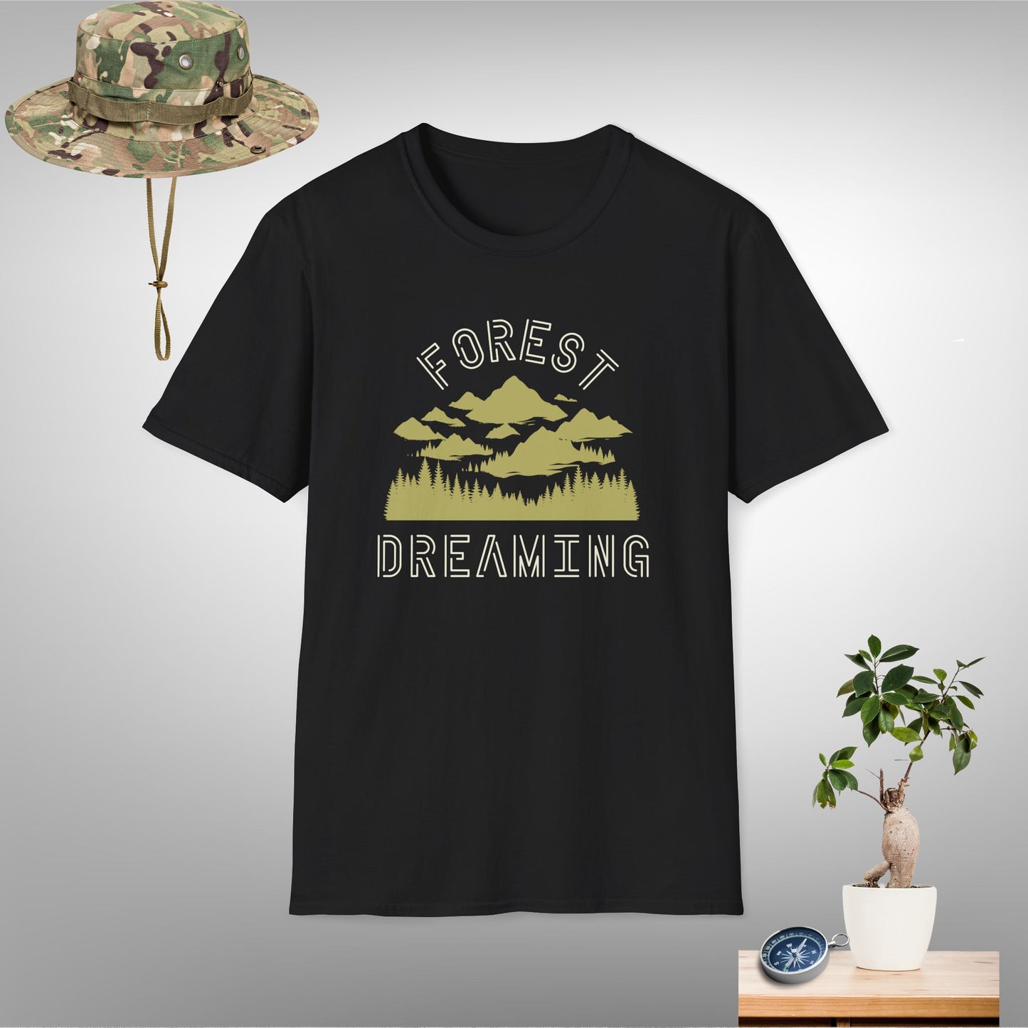 Forest Dreaming Unisex Softstyle T-Shirt for Nature Lovers