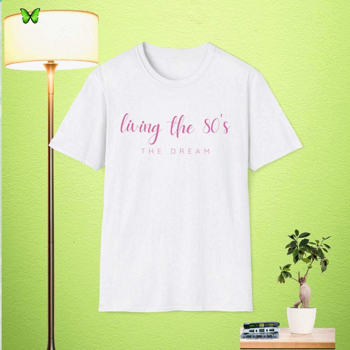 Pink Living the 80's Unisex Softstyle T-Shirt