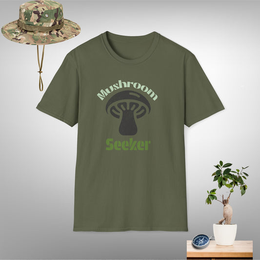 Mushroom Seeker Unisex Softstyle T-Shirt - Perfect for Nature Lovers & Outdoor Adventures