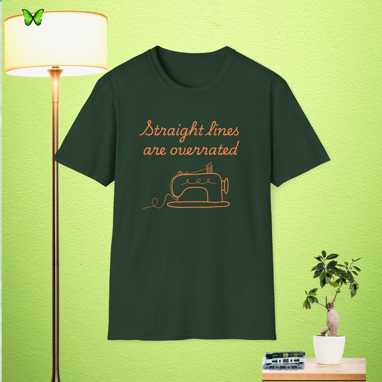 'Straight Lines Are Overrated'  Sewing T-Shirt