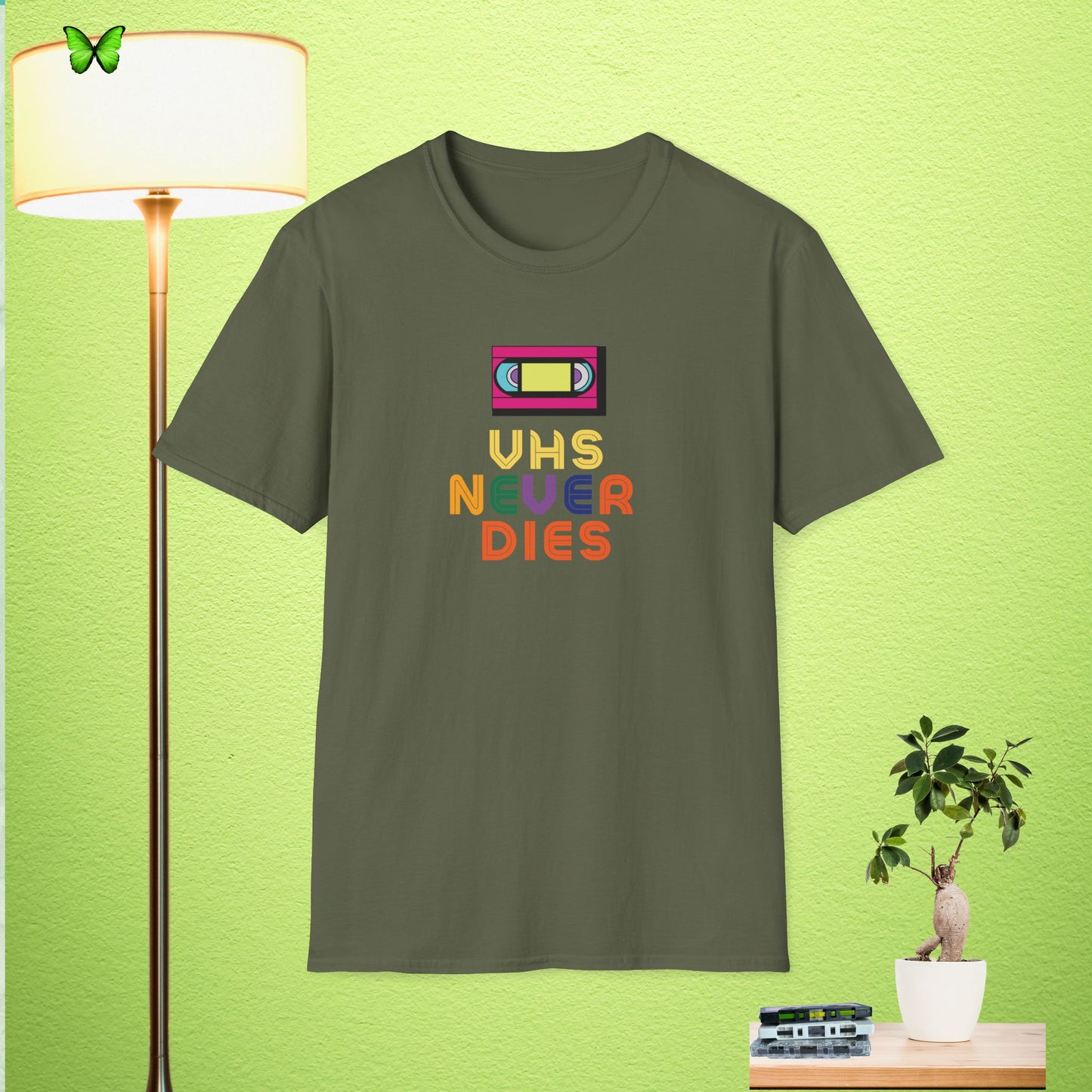 VHS Never Dies Unisex Softstyle T-Shirt | Retro Vintage Tee