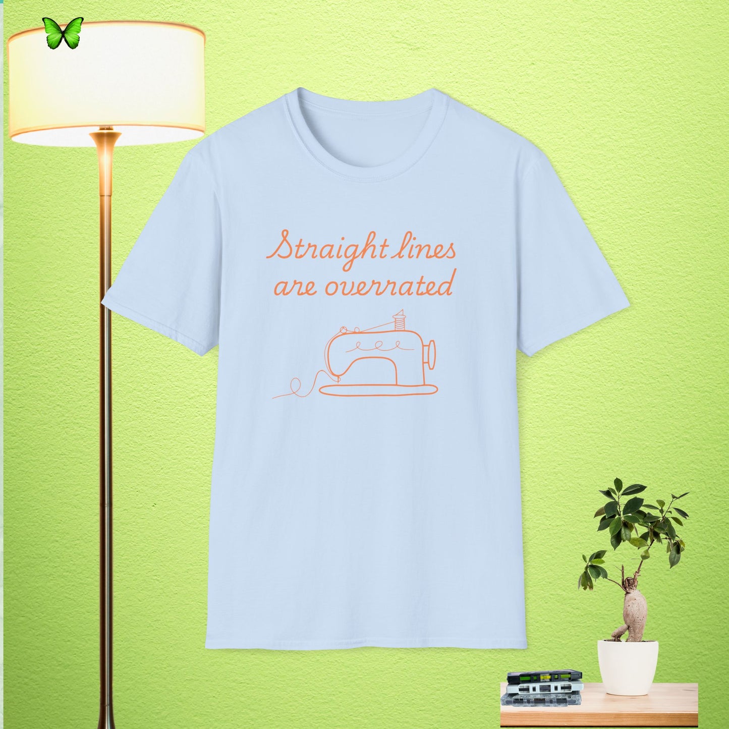 'Straight Lines Are Overrated'  Sewing T-Shirt