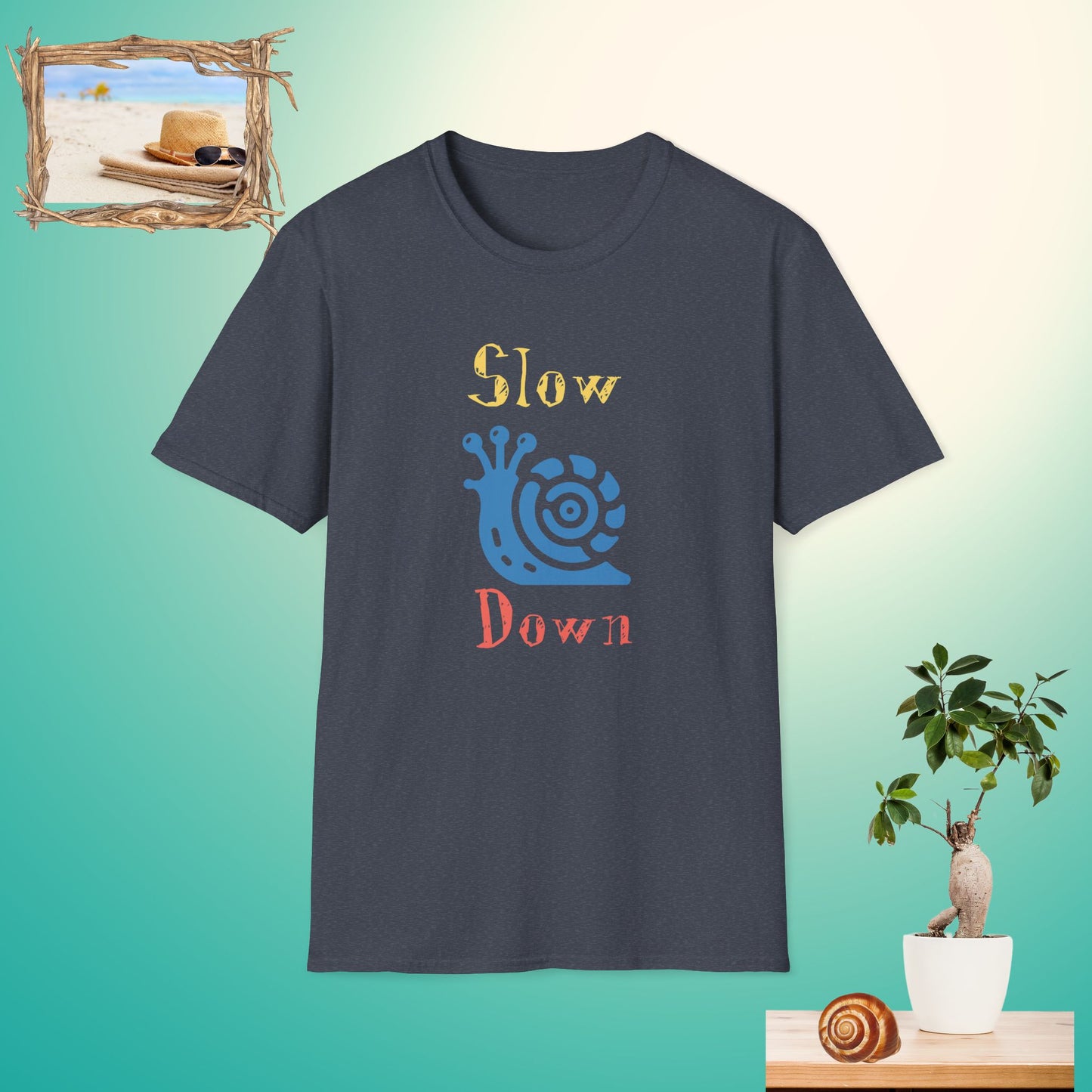 Dark Snail Down  Unisex Softstyle T-Shirt