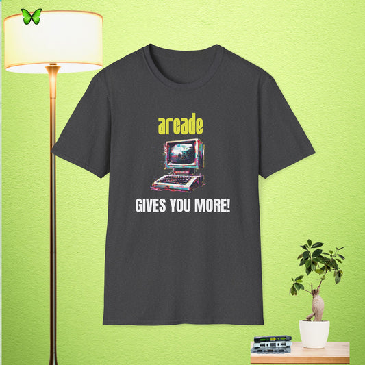 "Gives You More!" Arcade Gamer Unisex Softstyle T-Shirt