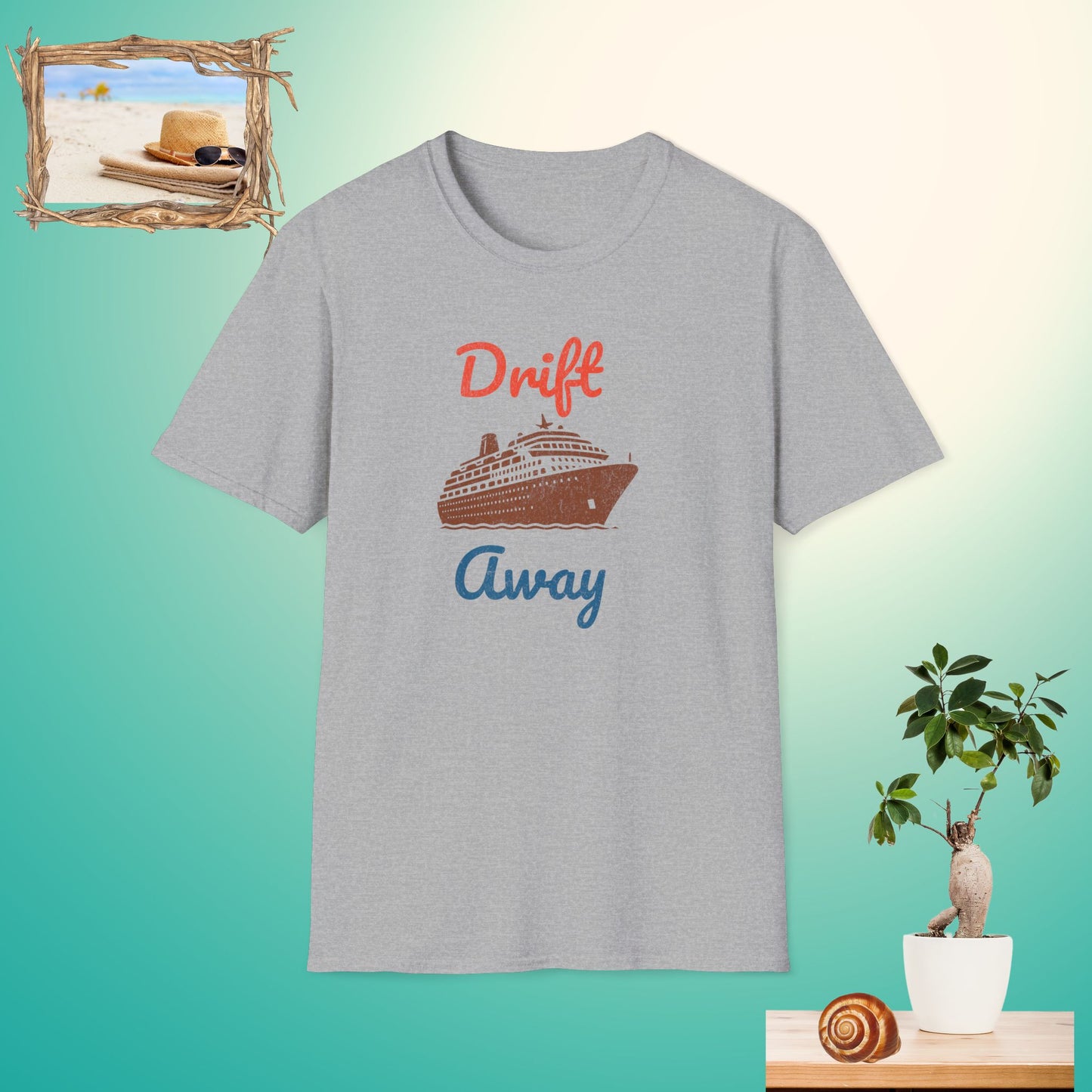 Drift Away Unisex Softstyle T-Shirt - Perfect for Cruise Lovers and Vacation Vibes