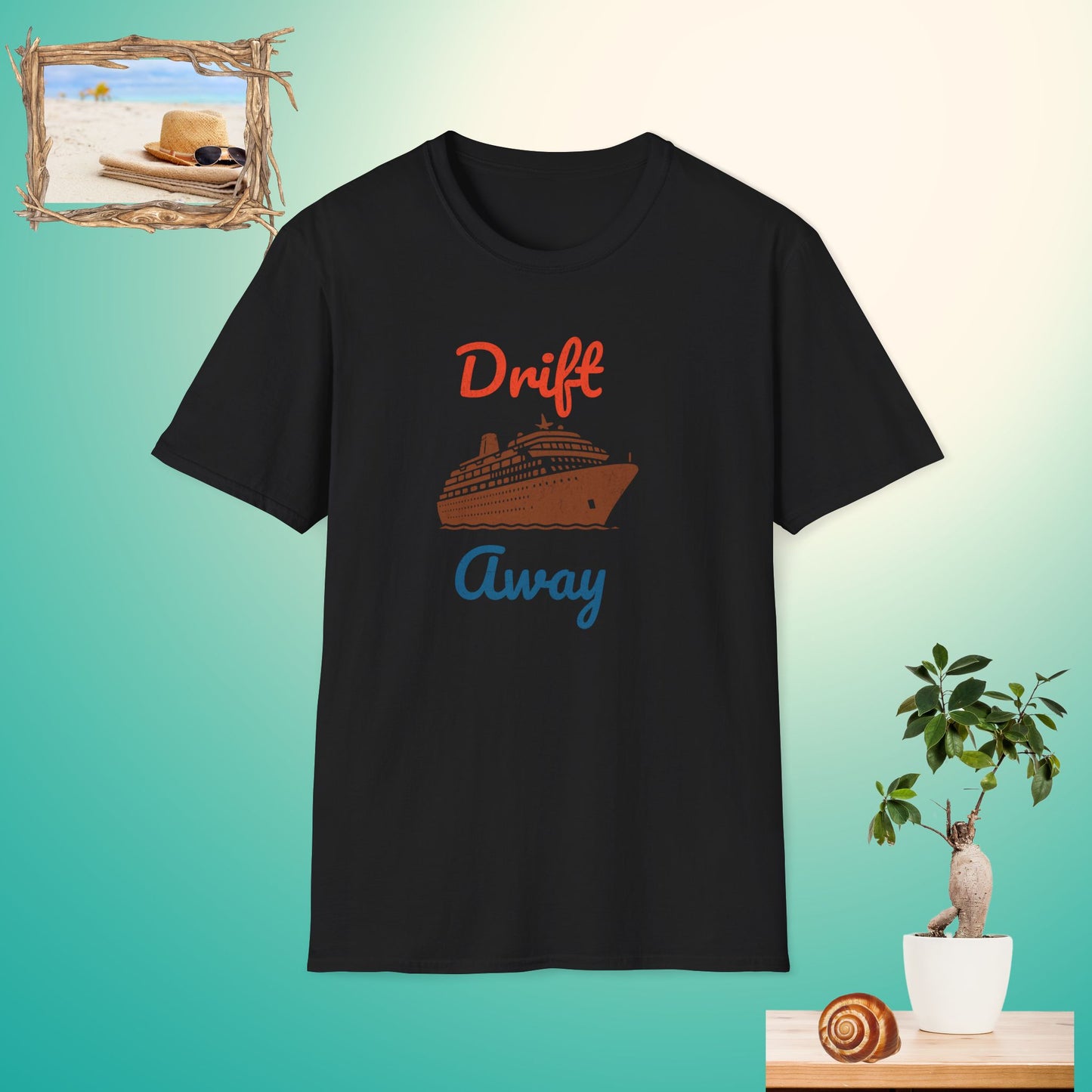 Drift Away Unisex Softstyle T-Shirt - Perfect for Cruise Lovers and Vacation Vibes