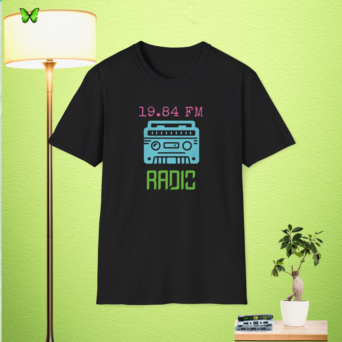 Retro Radio Unisex Softstyle T-Shirt - 19.84 FM Vintage Design