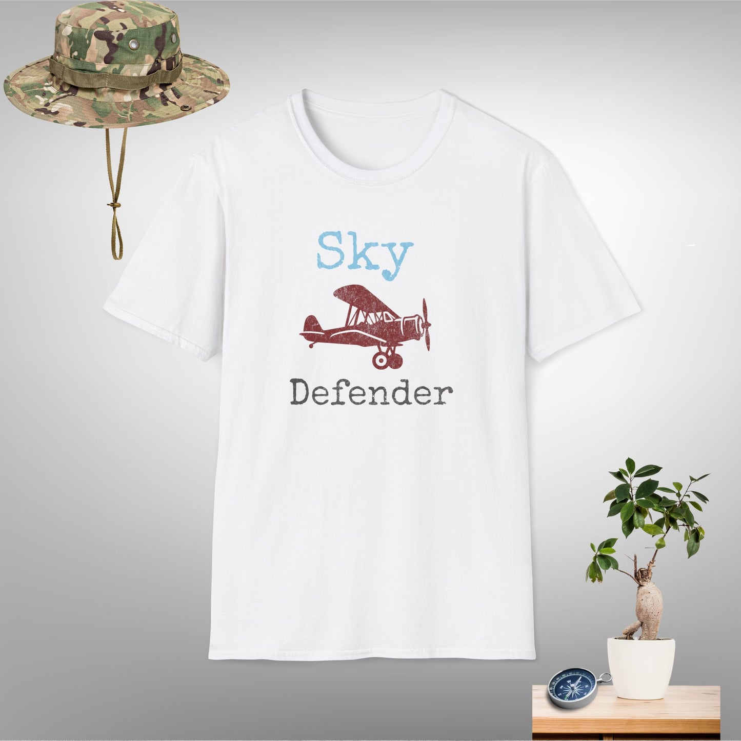 Sky Defender Unisex Softstyle T-Shirt - Adventure & Aviation Enthusiasts