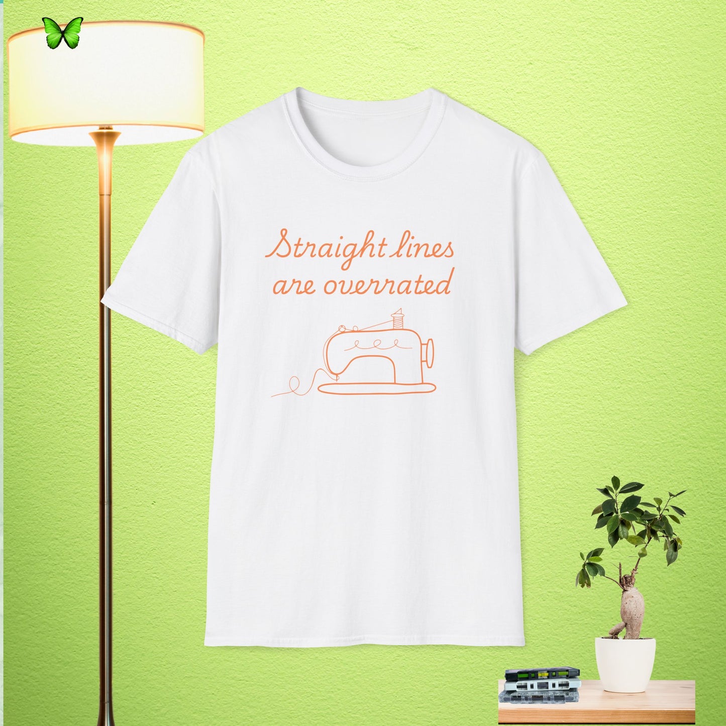 'Straight Lines Are Overrated'  Sewing T-Shirt