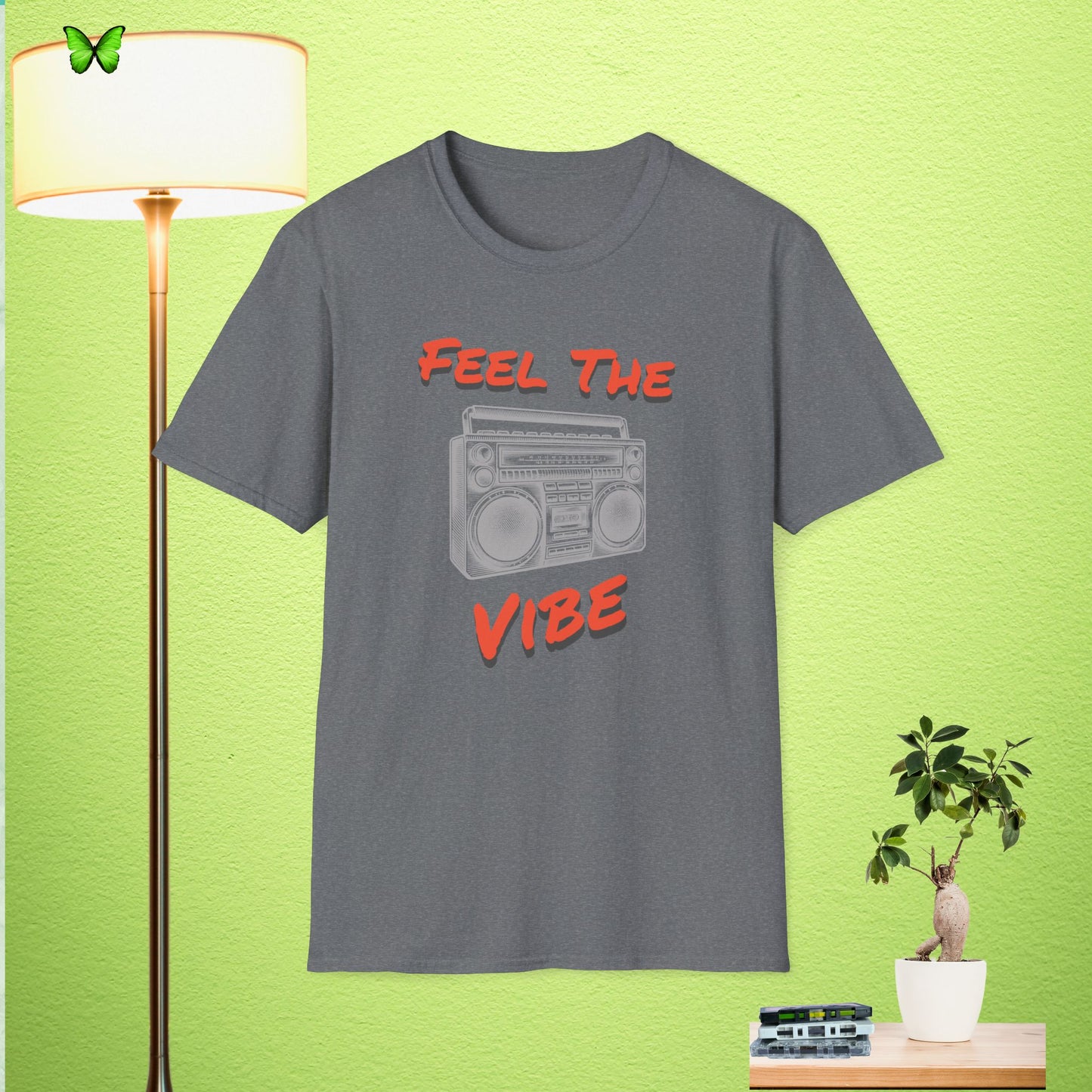 Feel The Vibe Unisex Softstyle T-Shirt - Retro Music Graphic Tee