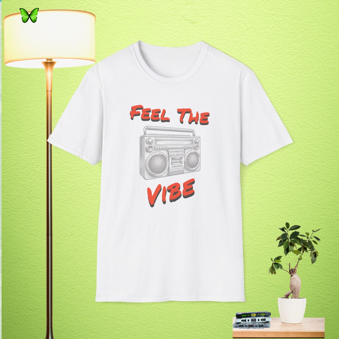 Feel The Vibe Unisex Softstyle T-Shirt - Retro Music Graphic Tee