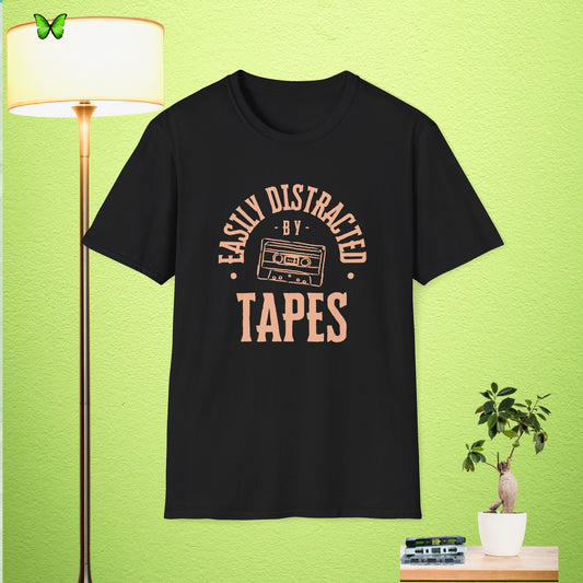 Easily Distracted by Tapes Unisex Softstyle T-Shirt